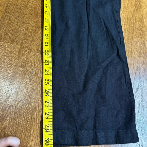 NWT women’s Black 100% linen drawstring pants wide leg. Sz M sustainable - Picture 9 of 11